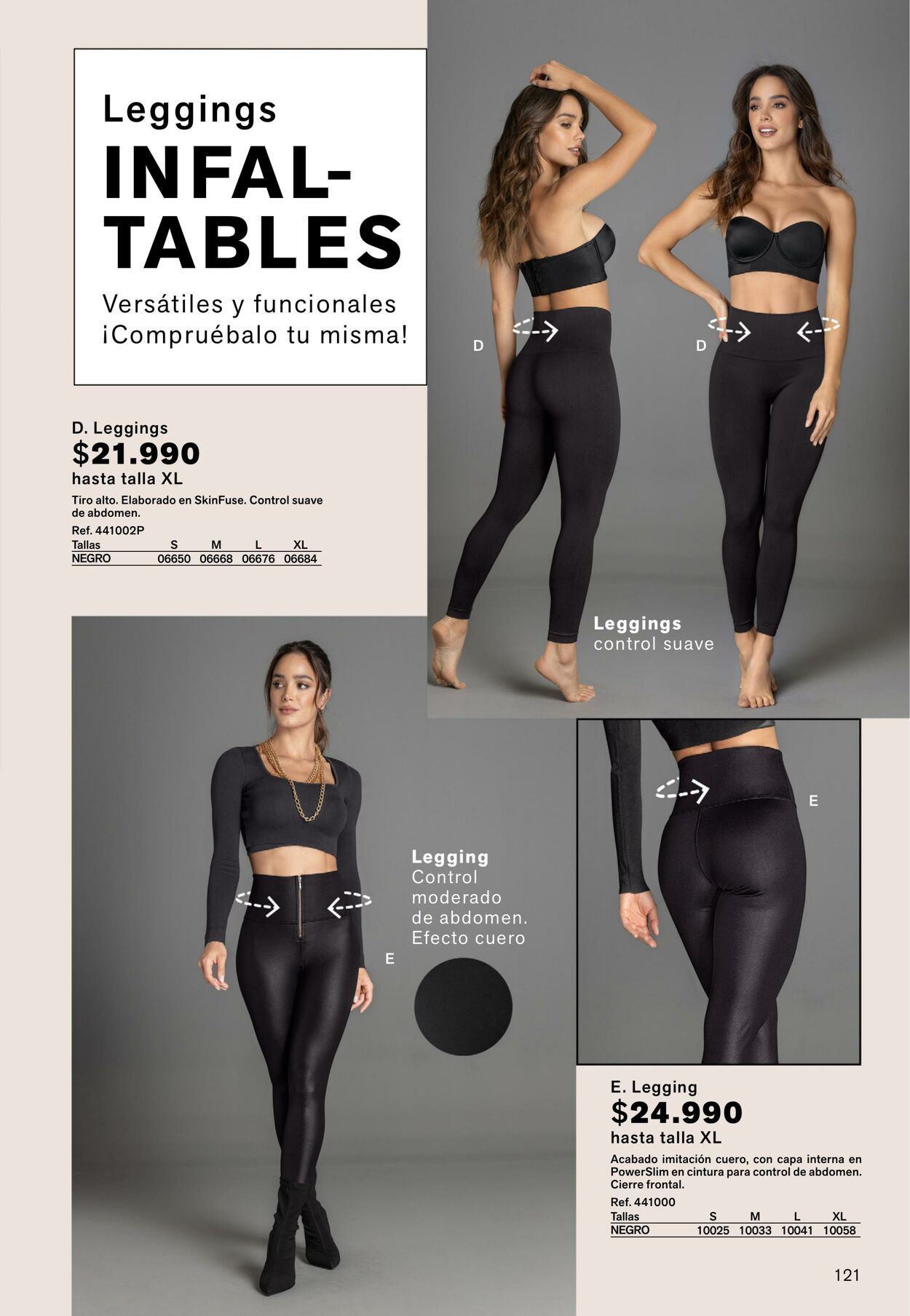 Leggings con acabado efecto cuero con control de abdomen LEONISA